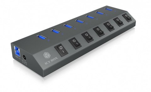 IB-HUB1701-C3 7xUSB Type-A, włącznik/wyłącznik dla każdego USB portu IcyBox IB-HUB1701-C3 7xUSB Type-A, włącznik/wyłącznik dla każdego USB portu IcyBox