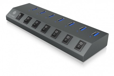 IB-HUB1701-C3 7xUSB Type-A, włącznik/wyłącznik dla każdego USB portu IcyBox IB-HUB1701-C3 7xUSB Type-A, włącznik/wyłącznik dla każdego USB portu IcyBox