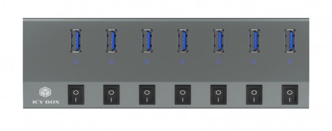 IB-HUB1701-C3 7xUSB Type-A, włącznik/wyłącznik dla każdego USB portu IcyBox IB-HUB1701-C3 7xUSB Type-A, włącznik/wyłącznik dla każdego USB portu IcyBox