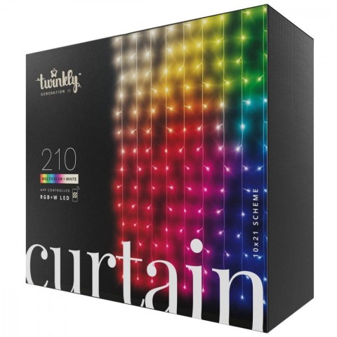 Inteligentna kurtyna Curtain 210 LED RGB+W 1,5/2,1m, przezroczysty przewód TWINKLY Inteligentna kurtyna Curtain 210 LED RGB+W 1,5/2,1m, przezroczysty przewód TWINKLY