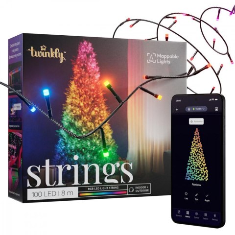 Inteligentne lampki choinkowe Strings 100 LED RGB 8 m łańcuch TWINKLY