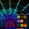 Inteligentne lampki choinkowe Strings 600 RGB LED, łańcuch, przezroczysty przewód, 48 m, IP44 TWINKLY
