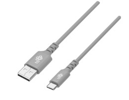 Kabel USB-USB C 2m silikonowy szary Quick Charge TB