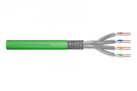 Kabel teleinformatyczny instalacyjny kat.8.2, S/FTP, Dca, AWG 22/1, LSOH, 100m, Zielony Digitus