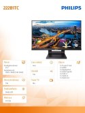 Monitor 21.5 cali 222B1TC IPS Touch HDMI DP Philips