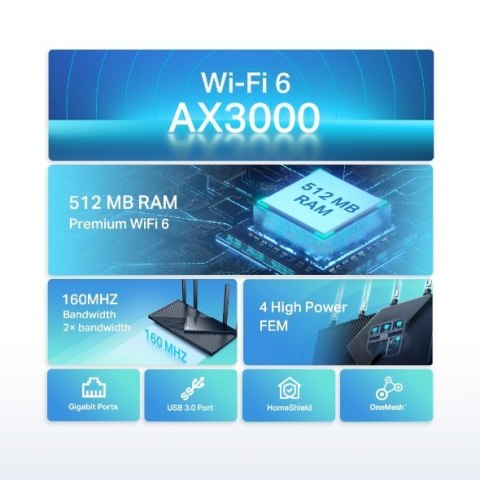 Router Archer AX55 AX3000 4LAN 1WAN 1USB TP-LINK