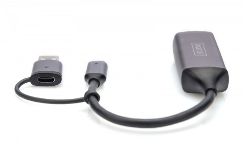 Karta sieciowa przewodowa USB 3.1 Typ C + USB A do 1x RJ45 2.5 Gigabit Ethernet 10/100/1000/2500Mbps Digitus