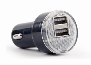 Ładowarka samochodowa 2xUSB 2.1A czarna Gembird