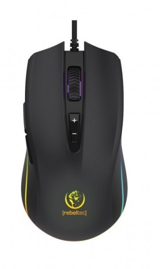 Mysz dla graczy przewodowa Predator Sensor SUNPLUS 190, rozdzielczość:800/1600/2400/4800/6400 DPI, 7 przycisków i rolka Rebeltec