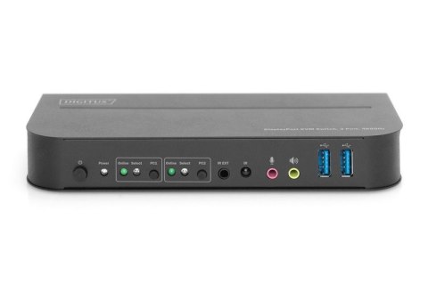 Przełącznik KVM 2 portowy DisplayPort do HDMI 2x1 4K 60Hz 2xUSB audio Digitus