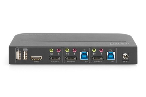 Przełącznik KVM 2 portowy DisplayPort do HDMI 2x1 4K 60Hz 2xUSB audio Digitus