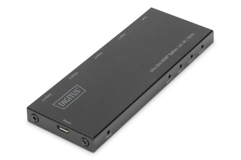 Rozdzielacz (Splitter) Ultra Slim HDMI 1x4 4K 60Hz 3D HDR HDCP 2.2 18 Gbps Micro USB Digitus