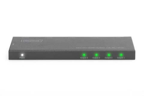 Rozdzielacz (Splitter) Ultra Slim HDMI 1x4 4K 60Hz 3D HDR HDCP 2.2 18 Gbps Micro USB Digitus