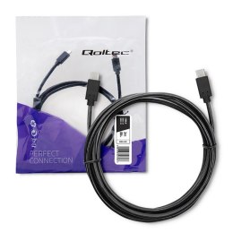 Kabel USB 3.1 typ C męski | USB 3.1 typ C męski | 3m | Czarny Qoltec