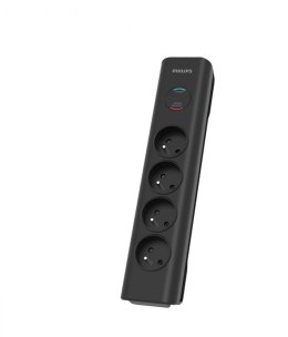 Listwa antyprzepięciowa SPN7040BA/60 4 gniazda AC, 2m Czarna Philips
