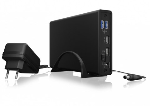 Obudowa IB-382H-C31 2,5/3,5 HDD z wbudowanym HUB 1xUSB-C, 2xUSB -A, 12V2A IcyBox Obudowa IB-382H-C31 2,5/3,5 HDD z wbudowanym HUB 1xUSB-C, 2xUSB -A, 12V2A IcyBox