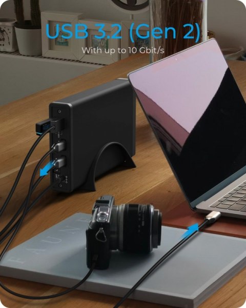 Obudowa IB-382H-C31 2,5/3,5 HDD z wbudowanym HUB 1xUSB-C, 2xUSB -A, 12V2A IcyBox Obudowa IB-382H-C31 2,5/3,5 HDD z wbudowanym HUB 1xUSB-C, 2xUSB -A, 12V2A IcyBox