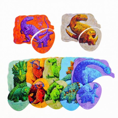 Puzzle dwuelementowe Dinozaury i ich dzieci Muduko Puzzle dwuelementowe Dinozaury i ich dzieci Muduko
