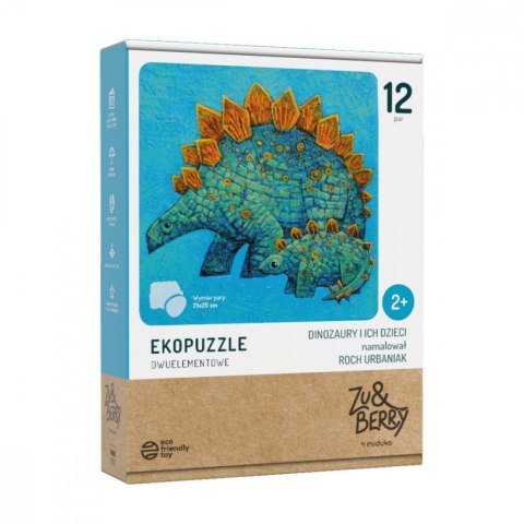 Puzzle dwuelementowe Dinozaury i ich dzieci Muduko Puzzle dwuelementowe Dinozaury i ich dzieci Muduko