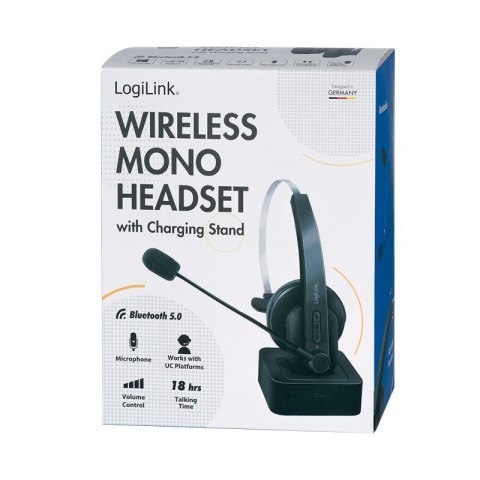 Słuchawka Bluetooth z mikrofonem, stacja ładowania LogiLink Słuchawka Bluetooth z mikrofonem, stacja ładowania LogiLink
