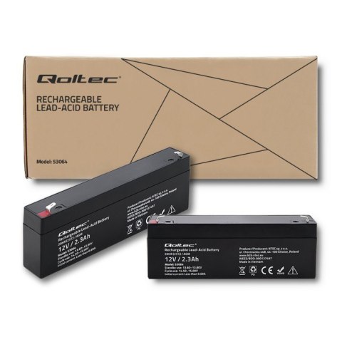 Akumulator AGM | 12V | 2.3Ah | max. 34.5A Qoltec Akumulator AGM | 12V | 2.3Ah | max. 34.5A Qoltec