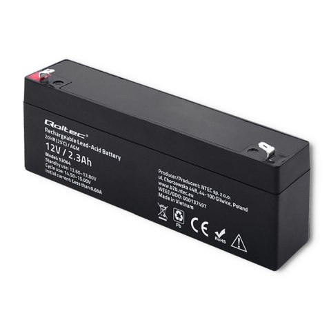 Akumulator AGM | 12V | 2.3Ah | max. 34.5A Qoltec Akumulator AGM | 12V | 2.3Ah | max. 34.5A Qoltec