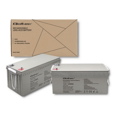 Akumulator AGM | 12V | 200Ah | max. 3000A Qoltec Akumulator AGM | 12V | 200Ah | max. 3000A Qoltec