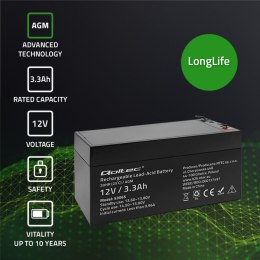 Akumulator AGM | 12V | 3.3Ah | max. 49.5A Qoltec