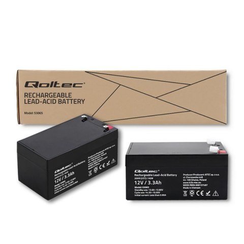 Akumulator AGM | 12V | 3.3Ah | max. 49.5A Qoltec Akumulator AGM | 12V | 3.3Ah | max. 49.5A Qoltec
