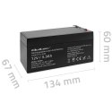 Akumulator AGM | 12V | 3.3Ah | max. 49.5A Qoltec