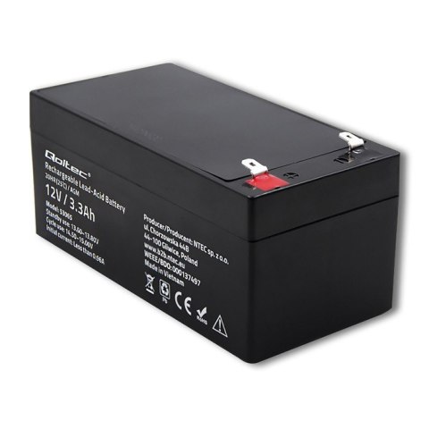 Akumulator AGM | 12V | 3.3Ah | max. 49.5A Qoltec Akumulator AGM | 12V | 3.3Ah | max. 49.5A Qoltec