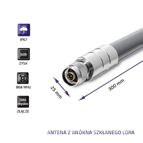 Antena LoRa | 3dBi | Zewnętrzna Qoltec