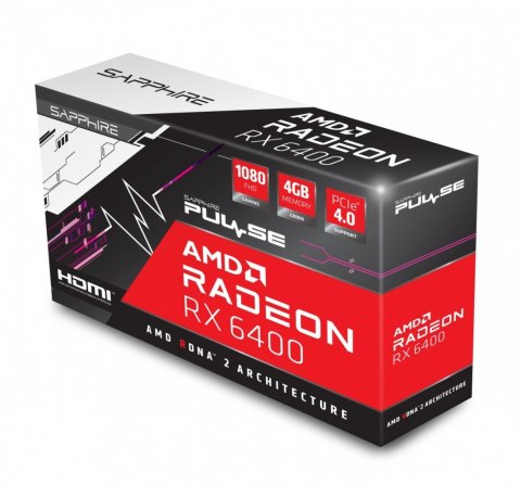 Karta graficzna Radeon RX 6400 PULSE GAMING 4GB GDDR6 64bit DP/HDMI Sapphire Technology Karta graficzna Radeon RX 6400 PULSE GAMING 4GB GDDR6 64bit DP/HDMI Sapphire Technology