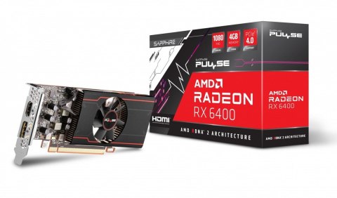 Karta graficzna Radeon RX 6400 PULSE GAMING 4GB GDDR6 64bit DP/HDMI Sapphire Technology Karta graficzna Radeon RX 6400 PULSE GAMING 4GB GDDR6 64bit DP/HDMI Sapphire Technology