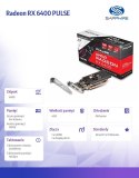 Karta graficzna Radeon RX 6400 PULSE GAMING 4GB GDDR6 64bit DP/HDMI Sapphire Technology
