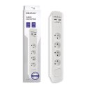Listwa antyprzepięciowa | 4 gniazda | 2xUSB | 1.8m | Biała Qoltec