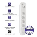 Listwa antyprzepięciowa | 4 gniazda | 2xUSB | 1.8m | Biała Qoltec