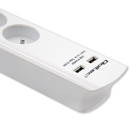 Listwa antyprzepięciowa | 4 gniazda | 2xUSB | 1.8m | Biała Qoltec Listwa antyprzepięciowa | 4 gniazda | 2xUSB | 1.8m | Biała Qoltec