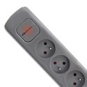 Listwa zasilająca | 6 gniazd | 1.8m | Szara Qoltec