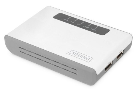 Serwer sieciowy wielofunkcyjny, bezprzewodowy 2-portowy, USB 2.0, 300Mbps Digitus