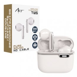 Słuchawki Bluetooth z HQ mikrofonem TWS (USB-C) Białe ART