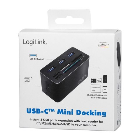 Stacja dokująca USB3.2 8-portów, mini Czarna LogiLink Stacja dokująca USB3.2 8-portów, mini Czarna LogiLink