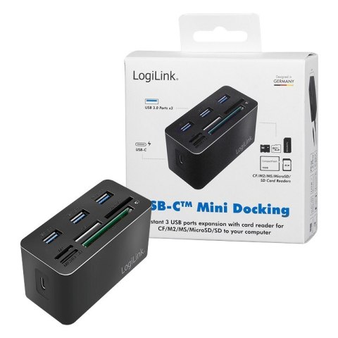 Stacja dokująca USB3.2 8-portów, mini Czarna LogiLink Stacja dokująca USB3.2 8-portów, mini Czarna LogiLink