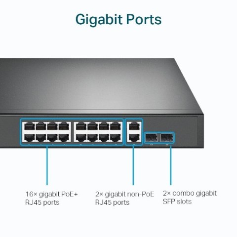 Switch SG1218MP 16xGE PoE+ 2xGE 2xSFP TP-LINK Switch SG1218MP 16xGE PoE+ 2xGE 2xSFP TP-LINK