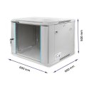 Szafa RACK 19 cali | 9U | 600 x 600 x 500 Qoltec
