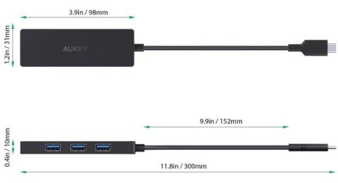 CB-C64 HUB USB-C | Ultra Slim | 4w1 | 4xUSB 3.1 AUKEY