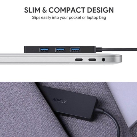 CB-C64 HUB USB-C | Ultra Slim | 4w1 | 4xUSB 3.1 AUKEY