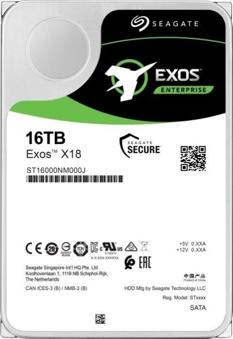 Dysk Exos X18 16TB 4Kn SATA 3,5 ST16000NM000J Seagate Dysk Exos X18 16TB 4Kn SATA 3,5 ST16000NM000J Seagate