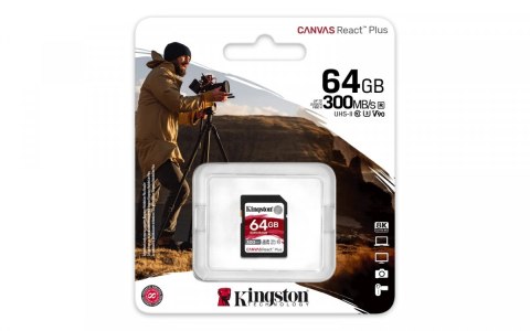 Karta pamięci SD 64GB Canvas React Plus 300/260 UHS-II U3 Kingston