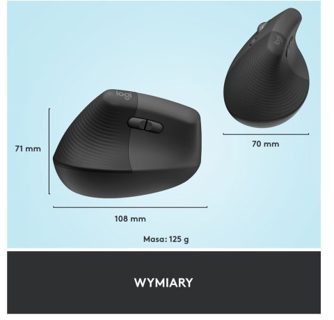 Mysz Lift Grafit dla leworęcznych 910-006474 Logitech Mysz Lift Grafit dla leworęcznych 910-006474 Logitech
